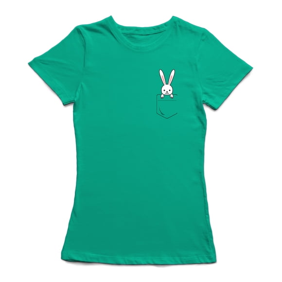Bunny in Pocket Graphic Design Women's T-shirt