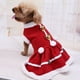 thumbnail image 3 of Falda de Navidad roja para mascotas con campana de bola de pelo de lazo grueso de terciopelo de doble cara, 3 of 6