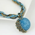 thumbnail image 4 of Womens Jewelry Bohemian Peacock Gemstone Temperament Women'S Retro Rice Bead Necklace Sweater Chain Ethnic Pendant Woven Rope Necklace for Women Halloween Costume Jewelry Accessories Dresses, 4 of 4