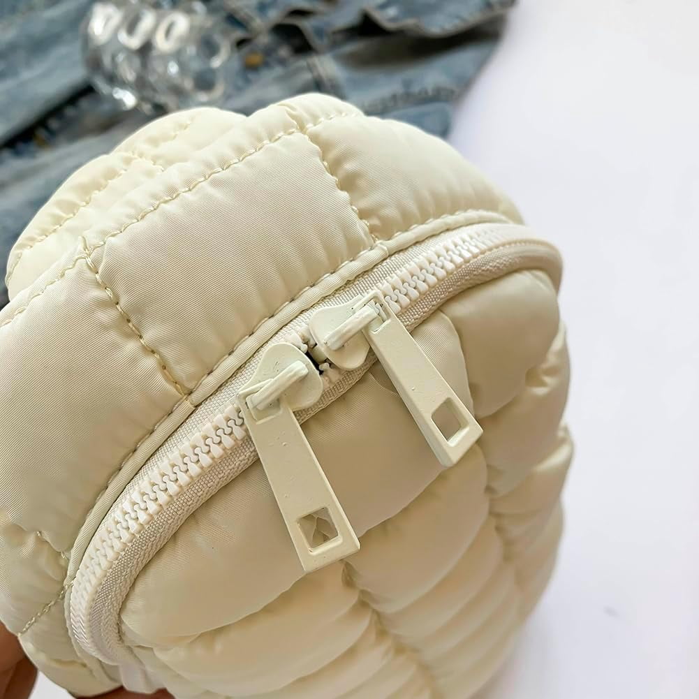 Municipal Puffer Quilted Sling Bag Puffy Crossbody Purse for Women Puffer Fanny Pack Quilted Chest Bag Puffy Waist Bag