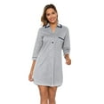 thumbnail image 6 of ANLIQI Womens Cotton Nightgown Sexy Button Down Night Shirts Soft Summer Sleep Shirt Ladies Comfy Night Dress (Grey, XL), 6 of 7