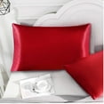 thumbnail image 3 of CSSJKYJ 2 Pack Silk Pillowcase for Hair and Skin,Double-Sided Smooth Silk Cover,Soft Breathable Anti-Frizz Pillowcase,Reusable Silk Pillow Cover for Home Bedroom,Travel & Daily Sleep Red, 3 of 3