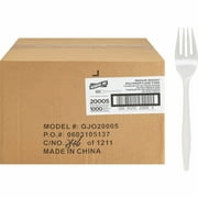 Genuine Joe Individually Wrapped Fork, GJO20005, Med-Weight, 1000/Ct