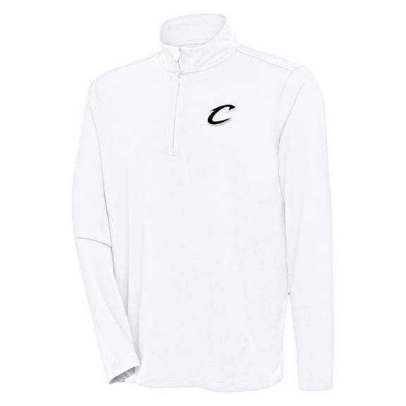 Men's Antigua White Cleveland Cavaliers Hunk Quarter-Zip Top