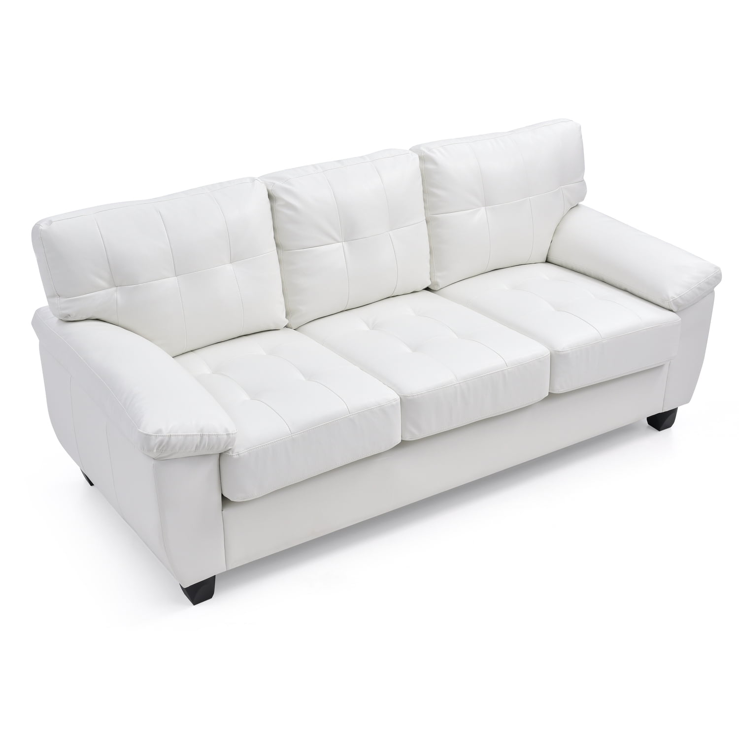 Glory Furniture Gallant Faux Leather Sofa in White