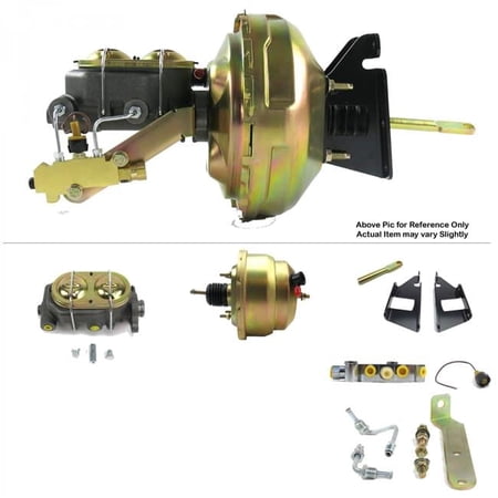 Helix Suspension Brakes & Steering 1973-1987 Chevy Truck Firewall Mount Power 8 in. Dual Brake Booster Kit LS Disc & Disc