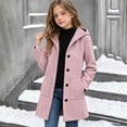 thumbnail image 6 of Girls Hooded Wool Blend Coat Mid-Length, Long Sleeve Single Breasted Fall Winter Peacoat Trench Jacket with Pockets, Purple 5-6 Years, 6 of 6