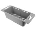 Veg Racks Adjustable LITINKIMI PP Grey Adjustable Water Sink Drain Basket for Vegetables and ...