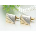 thumbnail image 2 of Men's Gold Stainless Steel Square Cuff Links Cufflinks Business Wedding Shirt, 2 of 5
