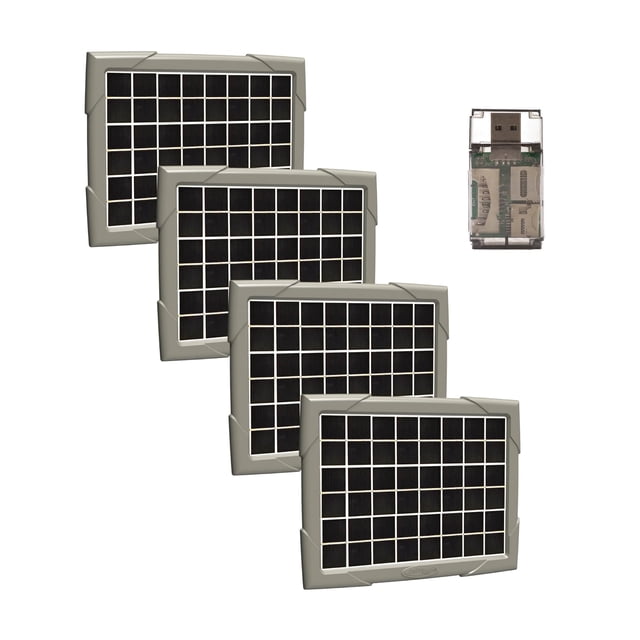 Banco de energía solar Cuddeback, paquete de 4 con lector de tarjetas