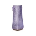 thumbnail image 6 of BLISSFUL STEP Women's Stiletto Heels Glitter Pointed Toe Ankle Boots Zipper Booties Purple Blue 8, 6 of 8