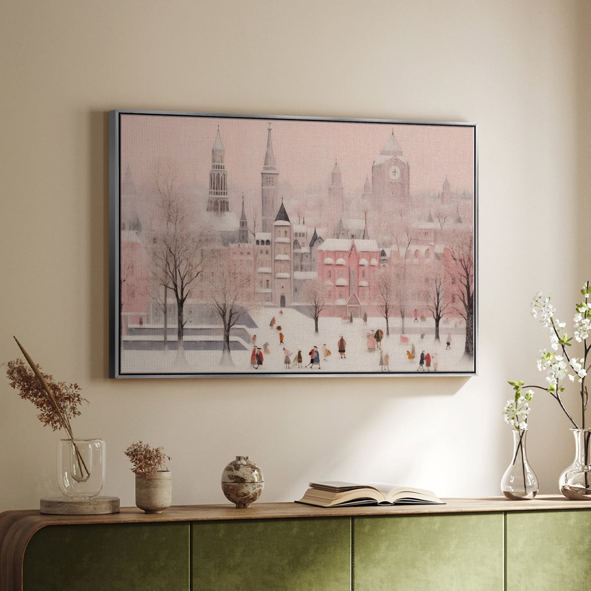 Vintage Landscape-CLXVIII By Wexford Home Framed in Silver Wood Gallery Wrapped Canvas 25 in. x 37 in.