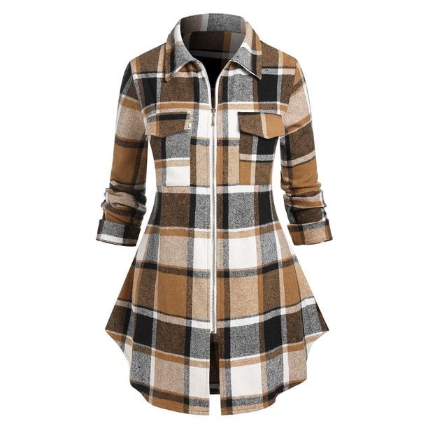 Bolsillos Dobles Talla Extra Rosegal Chaquetas de talla grande