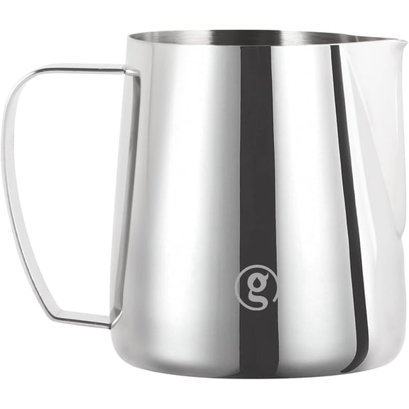 Gemilai 450ml Stainless Steel Milk Frothing Pitcher -15.2oz Professional Coffee Steaming Jug for Lattes, Cappuccinos & Espresso, Heat-Resistant Handle, Easy Pour Spout, Durable & Easy to Clean