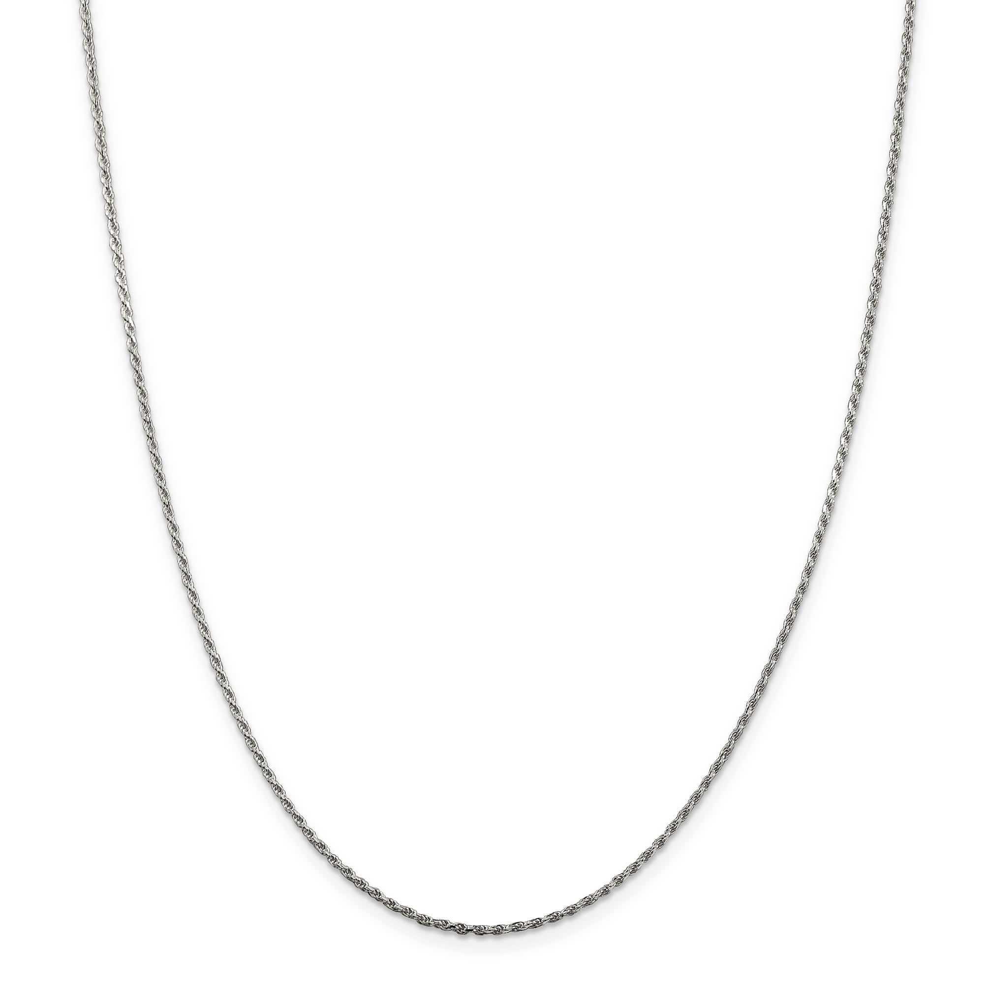 Ss Rhodium Plated 1.5mm Diamond-Cut Rope Chain
