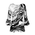 thumbnail image 5 of T Shirts for Women Clearance $5 Pleated 3/4 Sleeve Tunic Tops Floral Dressy Blouse Summer New Arrivals Black M, 5 of 5