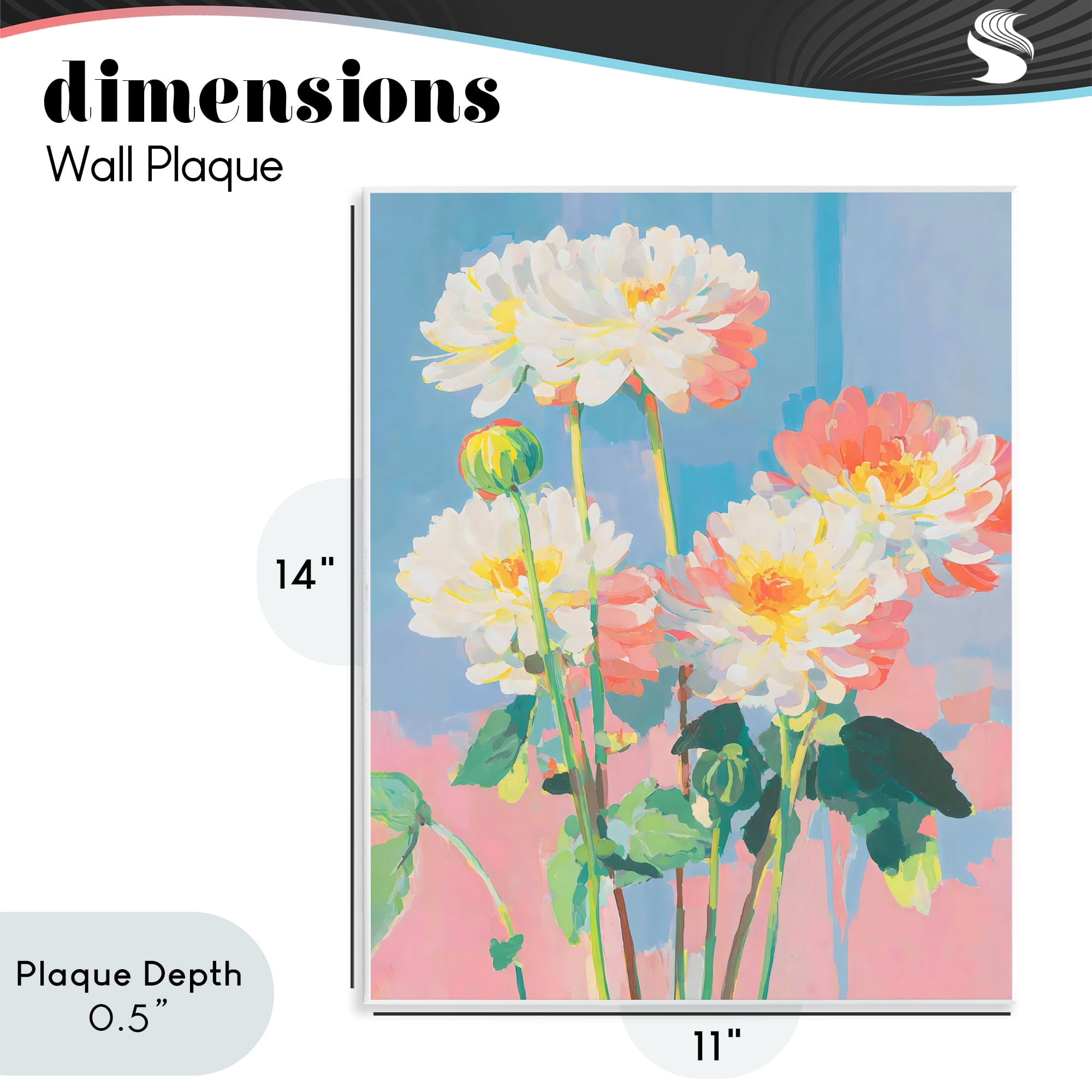 Stupell Industries Colorful Chrysanthemum Impressions Wall Plaque Art, design by Sisi and Seb