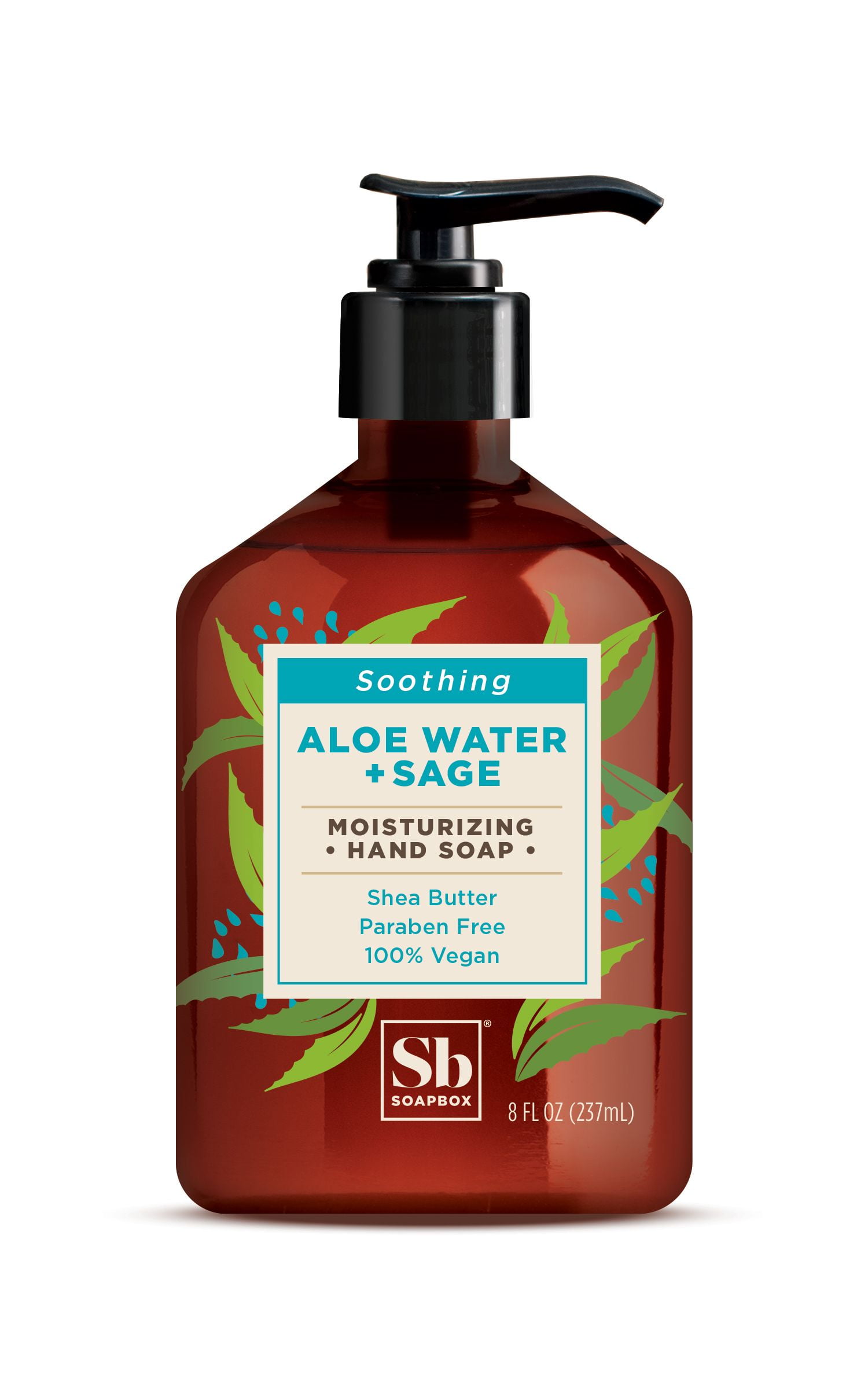 Soapbox, Moisturizing Liquid Hand Soap, Skin Soothing Aloe Water & Sage, 8oz