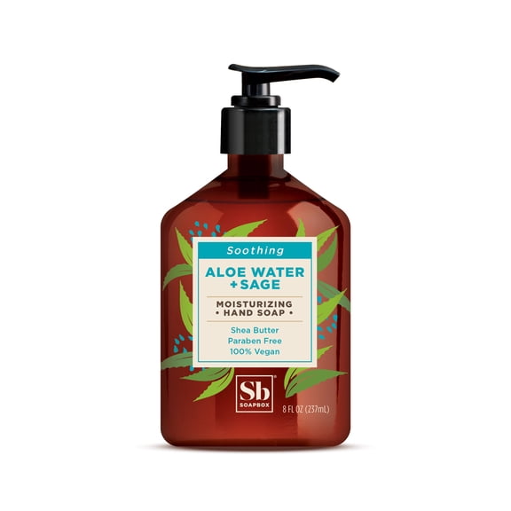 Soapbox, Moisturizing Liquid Hand Soap, Skin Soothing Aloe Water & Sage, 8oz