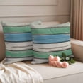 thumbnail image 2 of Green Wood Retro Outdoor Waterproof Pillow Covers, Striped Mottled Planks Farmhouse Decorative Square Throw Pillowcase Sofa Cushion Sham for Patio/Couch/Chair, 18"x18" 2 Pack, 2 of 8