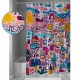 thumbnail image 3 of Extra Long Shower Curtain 72x84 Inch, Colorful Abstract Shower Curtain Waterproof Bathroom Decor Modern Contemporary Oil Painted Fabric Bath Curtain Set Accessories with Hooks, 3 of 6