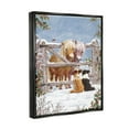 thumbnail image 3 of Stupell Industries Ponies & Dogs Winter Farm Scene Holiday Painting Black Floater Framed Art Print Wall Art, 3 of 6