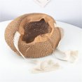 thumbnail image 3 of Maean Toddler Baby's Straw Sun Hat with Strap Breathable Short Brim Bucket Hat Summer Vacation Beach Hat, 3 of 4