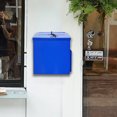 thumbnail image 3 of Fixturedisplays® 8.6 X 8 X 9.4" Car Key Drop Box Blue Metal Donation Box Suggestion Box Tithese Offering 22182, 3 of 9