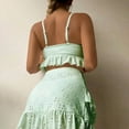 thumbnail image 7 of Sentmoon Bikini Set Supportive Bikini Top and High Waisted Swim Skirt Plus Size Womens Swimsuits Curvy Solid Color Womens Bathing Suit Beach Must Haves Mint Green L, 7 of 7