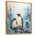 thumbnail image 2 of Designart "Elegance Amidst The Antarctic Penguins III" Penguin Floater Framed Wall Art Living Room, 2 of 5