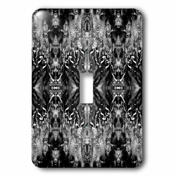 3dRose, Black White Baroque Gothic Pattern, single toggle switch