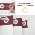 thumbnail image 2 of No Hook Red Solid Color Shower Curtain with Snap in Liner Set, Aesthetics Contemporary Luxury Waterproof Fabric Bathroom Curtains with See Through Top Window, Hotel Style Standard 72 x 72 Inch, 2 of 9