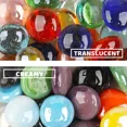 thumbnail image 4 of 80 g/2,82 oz 15-25 mm Perlas de vidrio translúcidas Mosaicos redondos planos para manualidades de bricolaje Material de color cremoso irisado transparente, 4 of 5