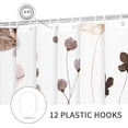 thumbnail image 5 of Watercolor Floral Shower Curtain, Brown Beige Flower Shower Curtain for Bathroom, Modern Minimalist Waterproof Fabric Shower Curtain Set with Hooks 72x72 Inch, 5 of 6