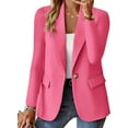thumbnail image 2 of Rrunsv Casual Blazers for Women Long Sleeve Suit Coat Regular Fit Work Office Business Formal Suit Jackets Ladies Autumn Winter Outwear Hot Pink,3XL, 2 of 5