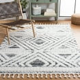 thumbnail image 2 of SAFAVIEH Moroccan Tassel Nessa Diamond Shag Area Rug, Ivory/Grey, 3' x 5', 2 of 8