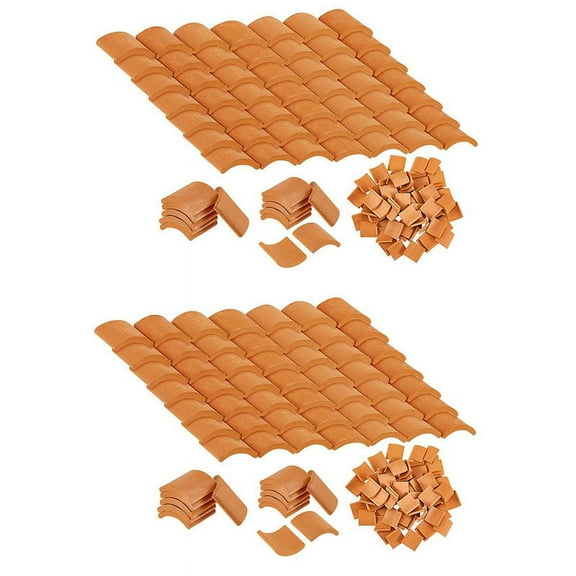 200 Pcs Roof Tiles Building Set Miniature Tiles Mini Shingles Tile Kitchen Garden Accessories