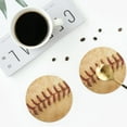 thumbnail image 5 of Balery 4 Pcs Vintage Baseballleather Coasters Set, Drink Table Cup Coasters For Living Room Kitchen Coffee Decor, 5 of 9