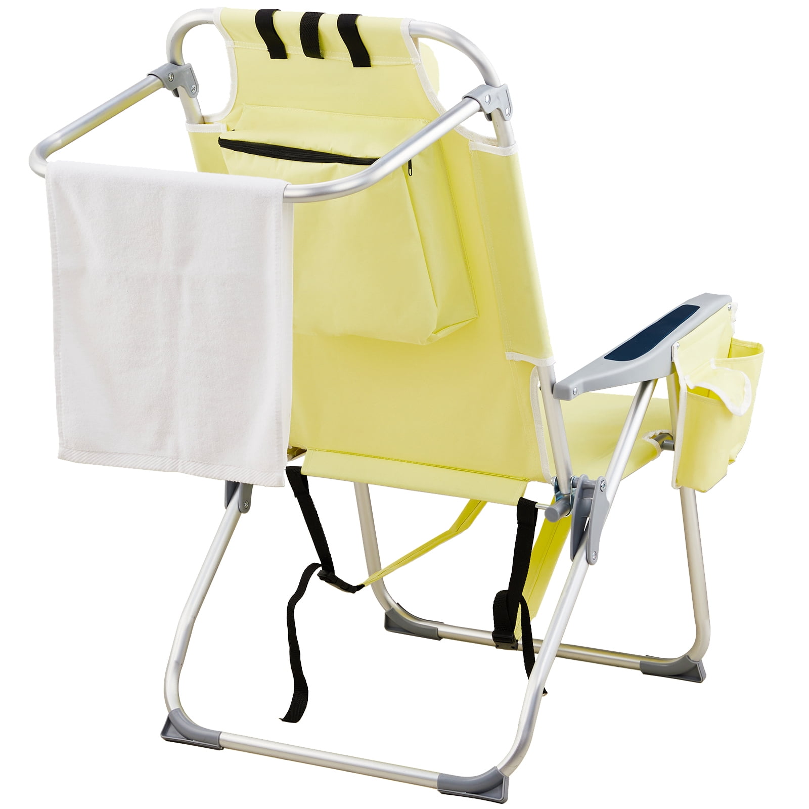 Aluminum Tube Bearing 100kg Beach Chair Yellow, 63*70*99cm