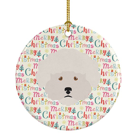 Bichon Fris� Merry Christmas Ceramic Ornament 2.8 in x 2.8 in