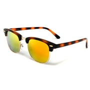 New York Classic Clubmaster Vintage Sunglasses Brown Orange - Orange