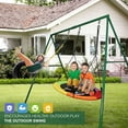 Trekassy 440lbs 2 Seat Metal Swing Set with Heavy Duty AFrame Metal
