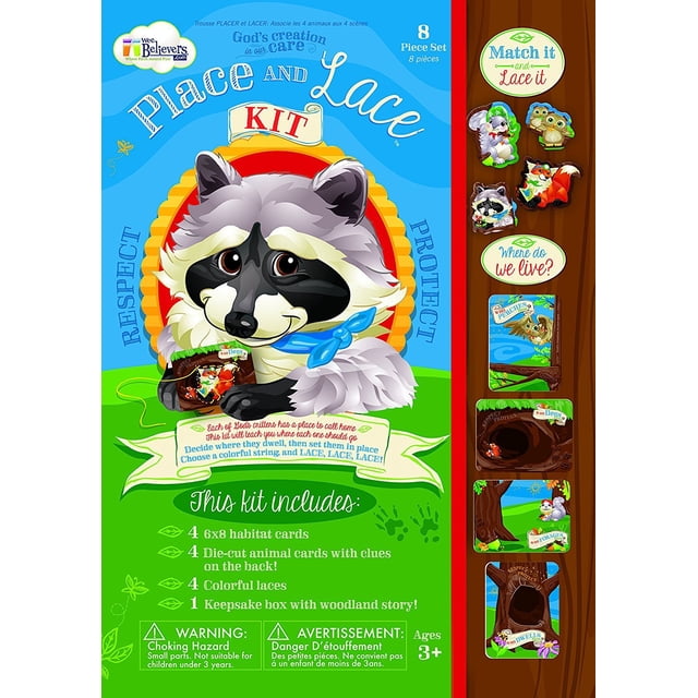 Kit de encaje y colocación Wee Believers de 13 piezas, set bosque