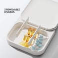 thumbnail image 6 of Sharper Image Valet Pill Organizer, Swivel-Opening Storage Case with 3 Compartments, Removable Dividers, Pill Sorting Tray, Holds Up to 90 Medium-Sized Pills, White, 6 of 7