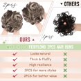 thumbnail image 3 of 2 PCS Messy Bun Hair Piece Wavy Curly Hair Bun Scrunchies Extensions Synthetic Chignon Thick Updo Hairpieces for Women Girls, 3 of 6