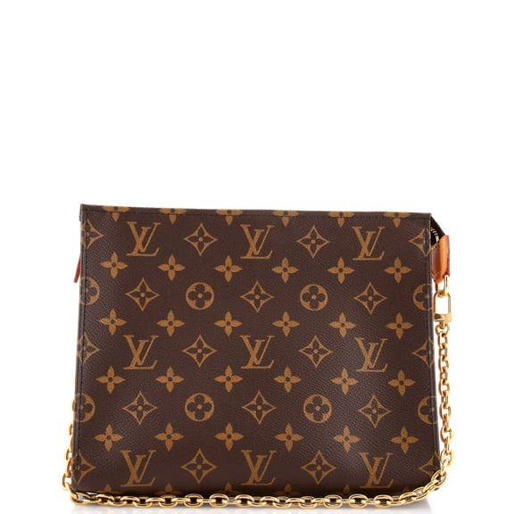 Pre-Owned Toiletry Pouch on Chain Monogram Canvas By Rebag