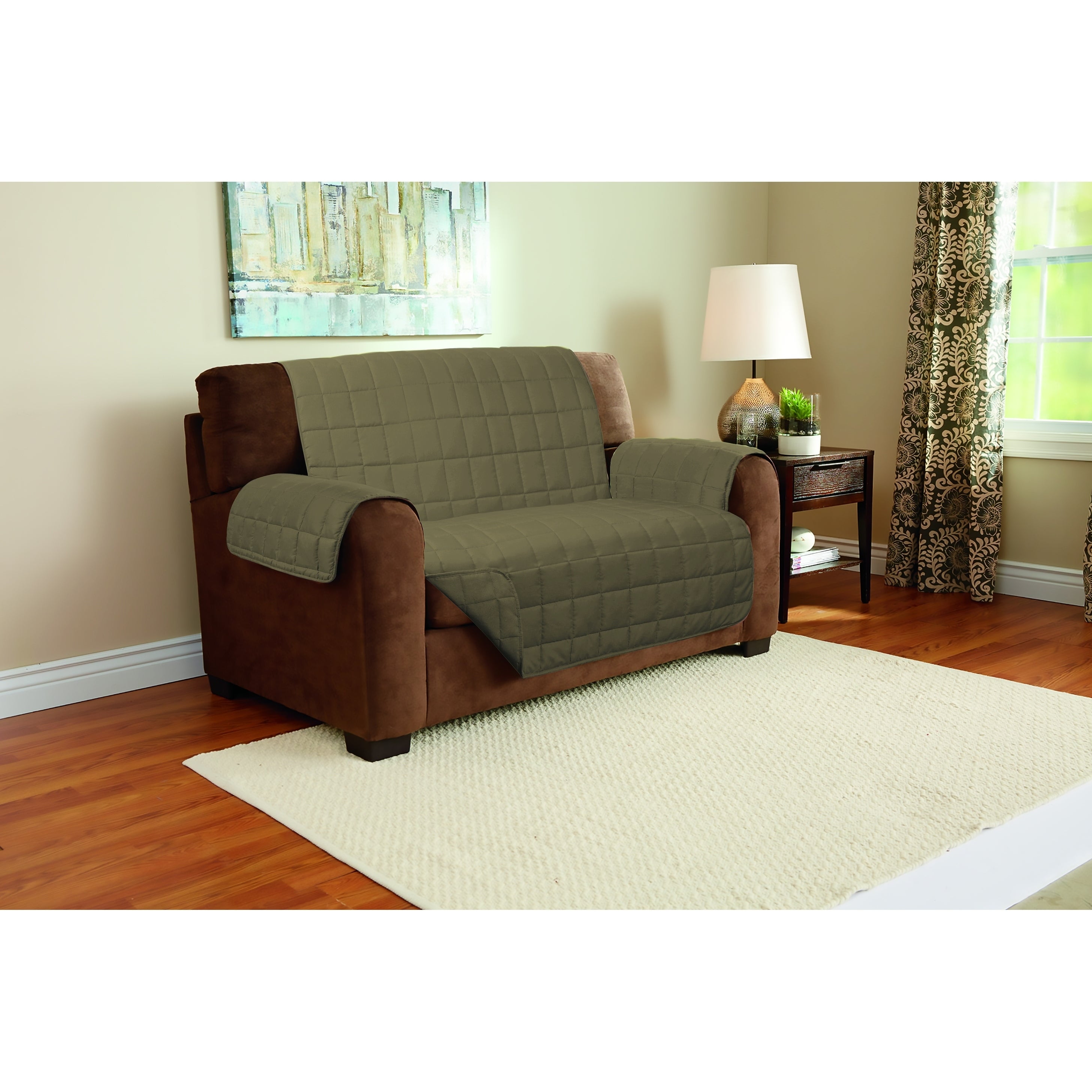 Love Seat Suede Gray Furniture Protector