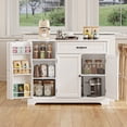 thumbnail image 6 of Aiho Farmhouse Kitchen Buffet Cabinet: Freestanding Storage Sideboard with Drawer, Double Doors & Adjustable Shelves, Painted,ALL WHITE, 6 of 11