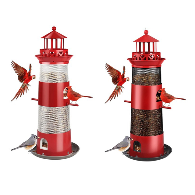 Bird Feeders for Outdoors Hanging, Squirrel Proof Bird for Outside, Metal Bird Seed for Black