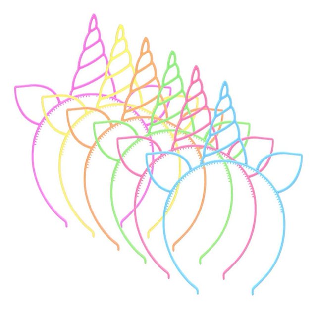 18 unidades de diadema de unicornio de plástico, accesorios para diadema para fiestas de Navidad Afortunado Sencillez